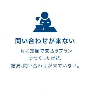 問い合わせが来ない 月に定額で支払うプランでつくったけど、結局、問い合わせが来ていない。